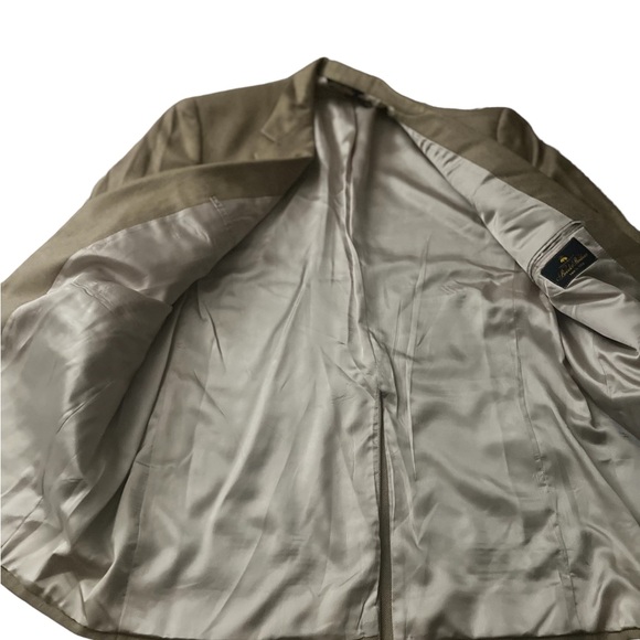 Brooks Brothers Mens Tan  Silk Blend Blazer Lightweight Double Button sz L - Picture 10 of 16